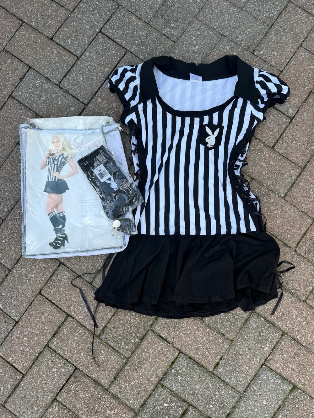 WOMEN'S PLAYBOY RACY REFEREE COSTUME Size M